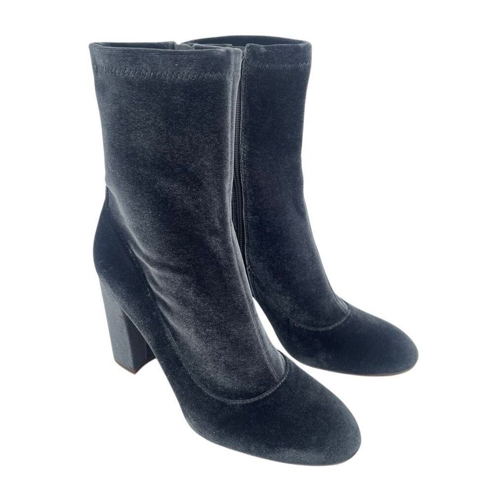 Sam Edelman Calexa Crushed Velvet Glitter Sock Boots – Blue/Gold – Size 9
